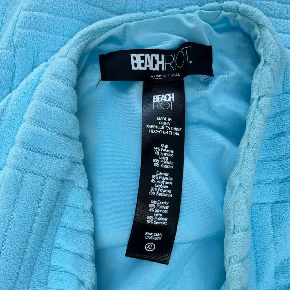 Beach Riot Phoenix One Piece Blueberry Ice Terry Size XL